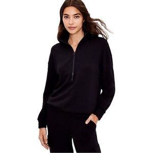 Lou & Grey Signaturesoft Super Plush Zip Sweatshirt size small black